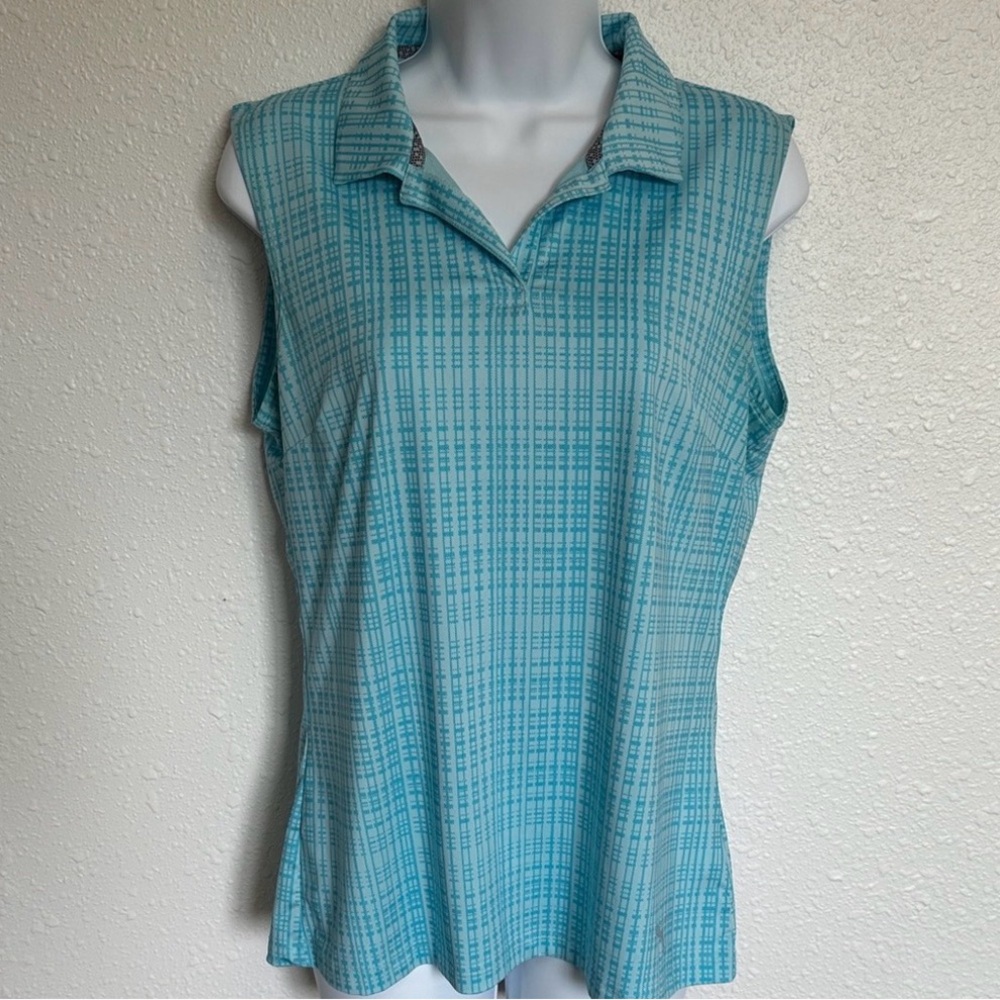 Puma Turquoise Sleeveless Collared Top Size Medium